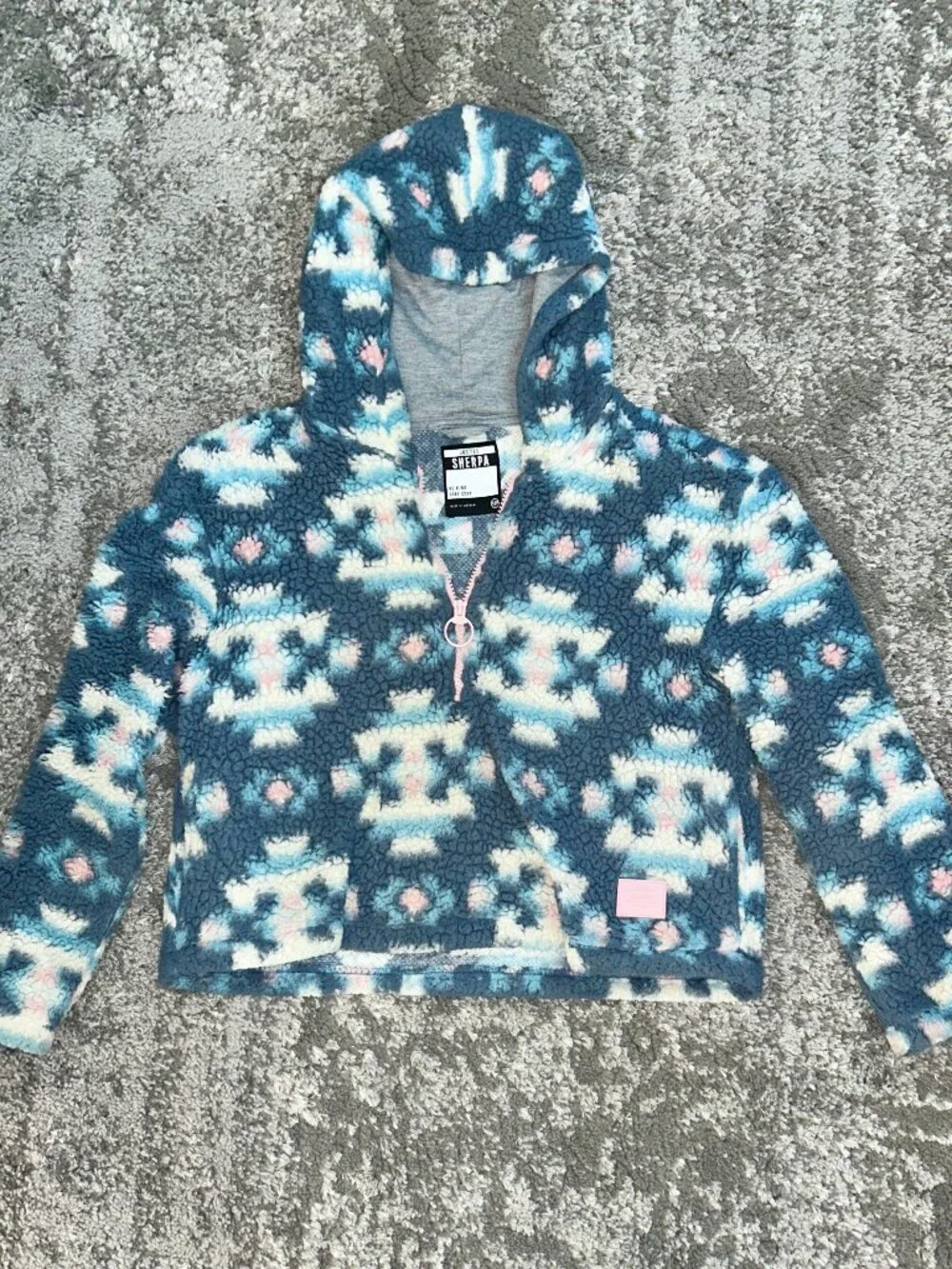 Justic Fleece Sherpa Aztec Hoodie Size 12P